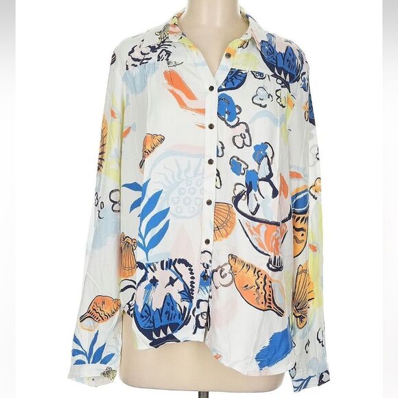 Maeve Alida contrast button down shirt - Picture 3 of 5